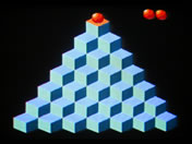 The Hydra DIY game console running a Q-bert clone